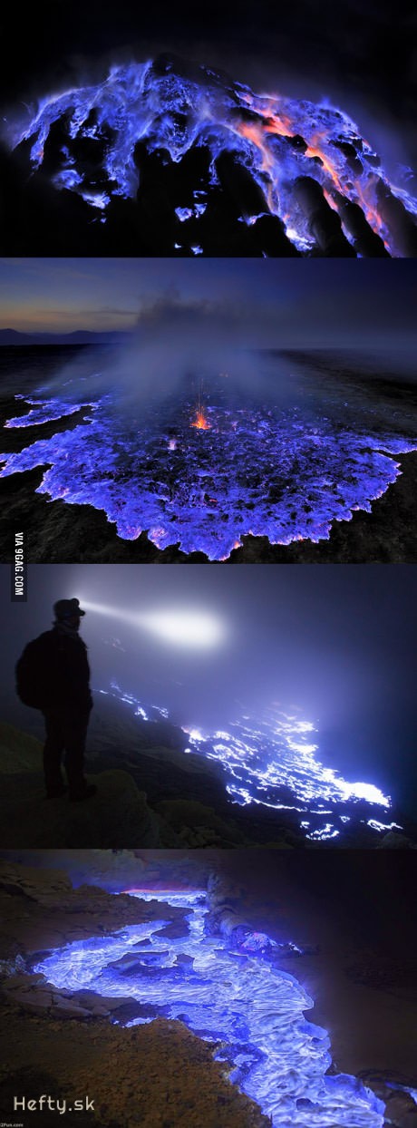 modr&yacute; vulk&aacute;n - Kawah Ijen Indon&eacute;zia 